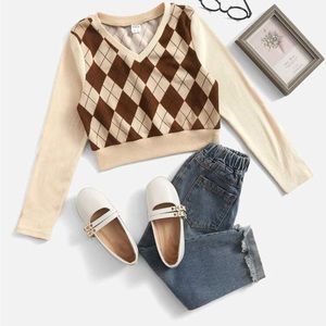 Girls Argyle Print Tee